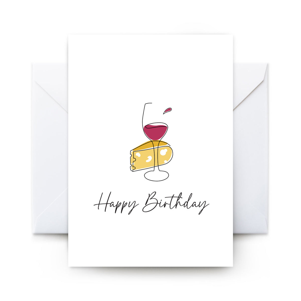 Happy Birthday Wine & Cheese - Card