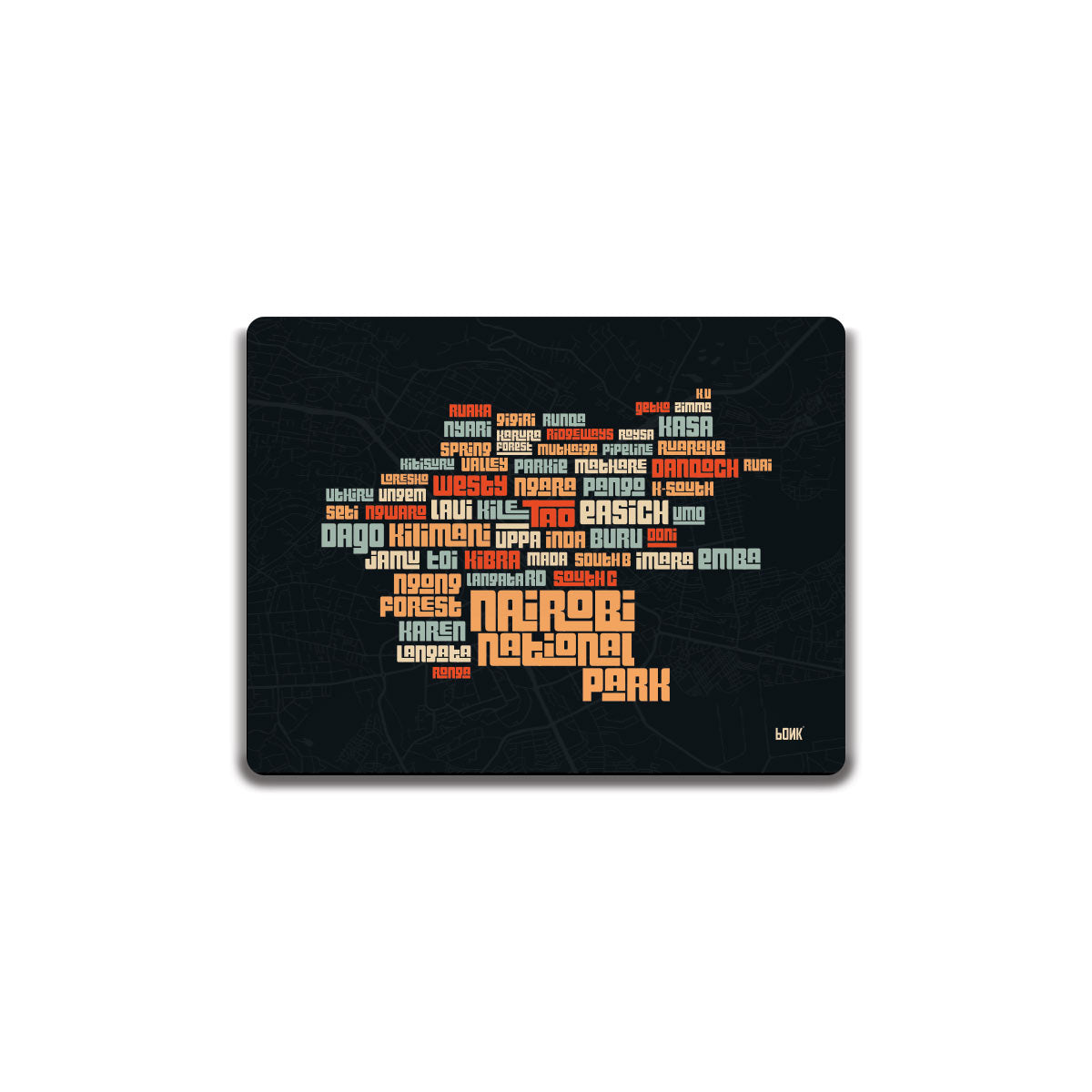 Nairobi Typemap - Rectangle Fridge Magnet