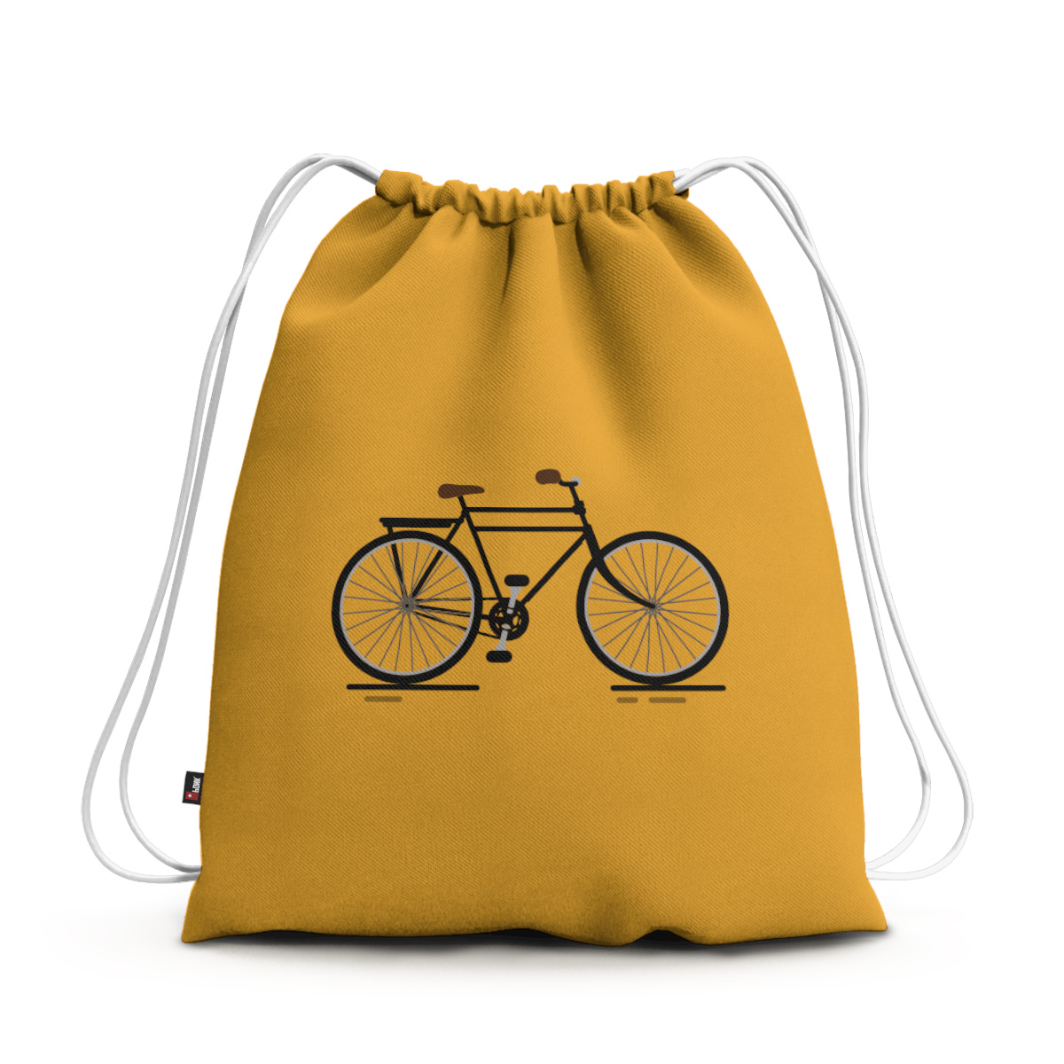 Bicycle on Yellow – Drawstring Bag – BONK