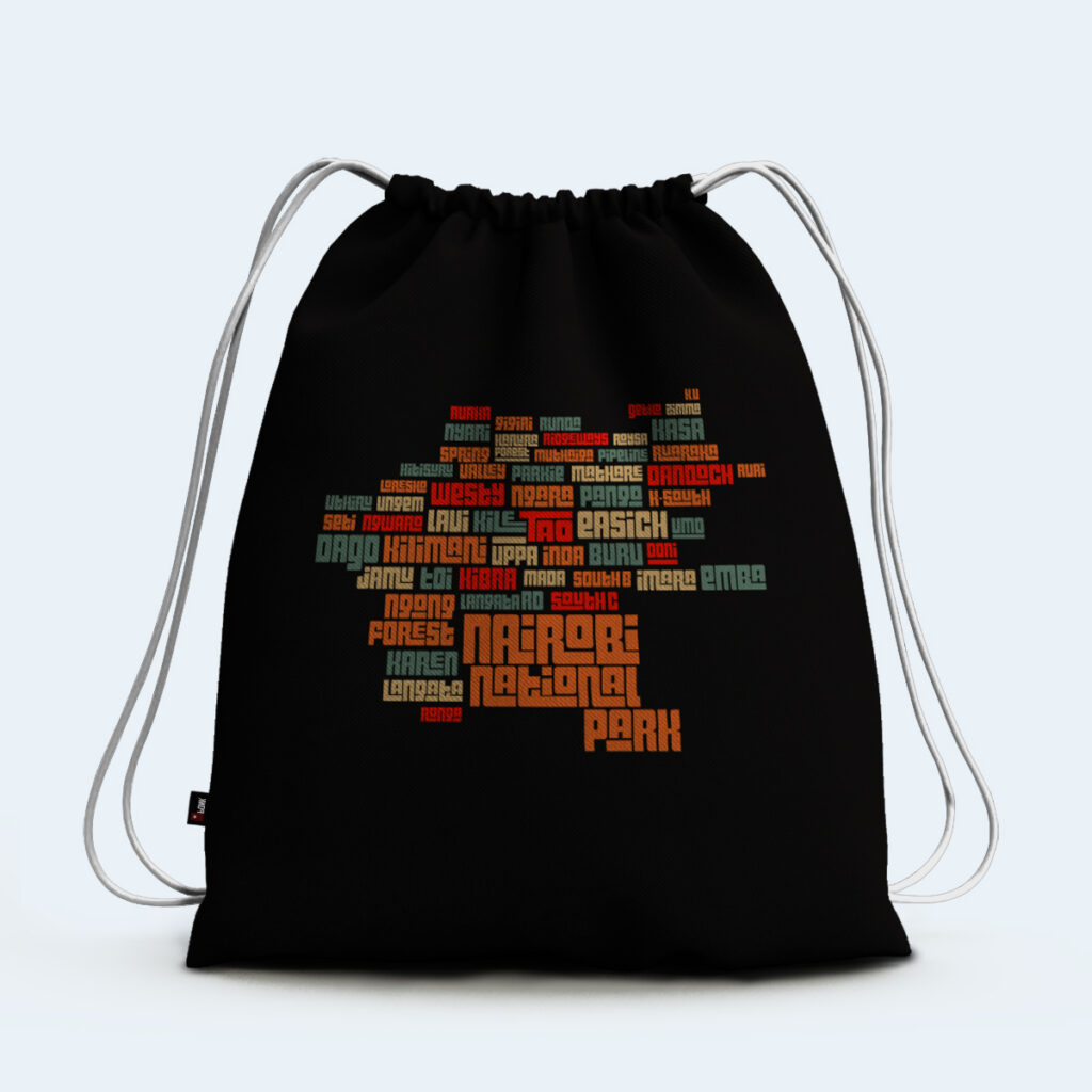 Nairobi map Drawstring Bag BONK
